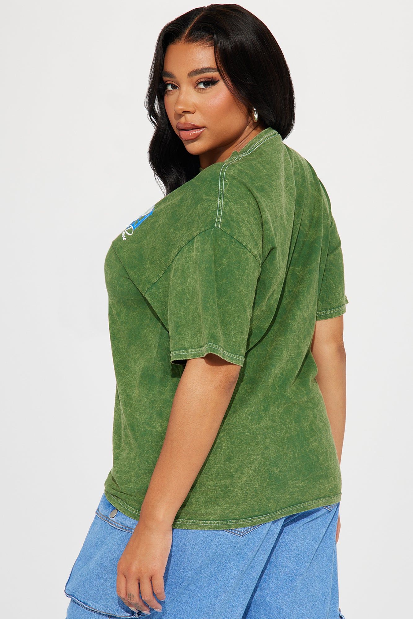 Peace Over Drama Washed Graphic Tee - Hunter sold by Fashion Nova product image thumbnail 6