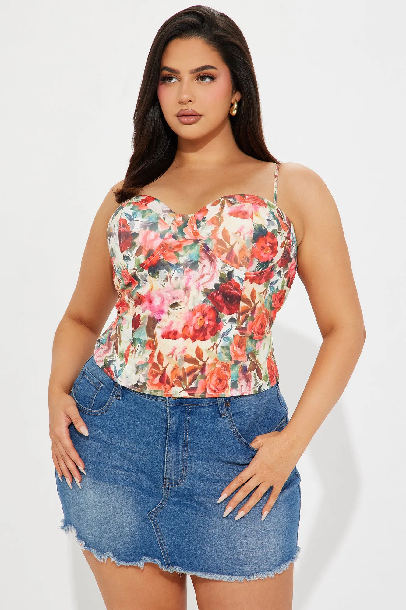 Floral Garden Cami Top - Red/combo sold by Fashion Nova product image thumbnail 4