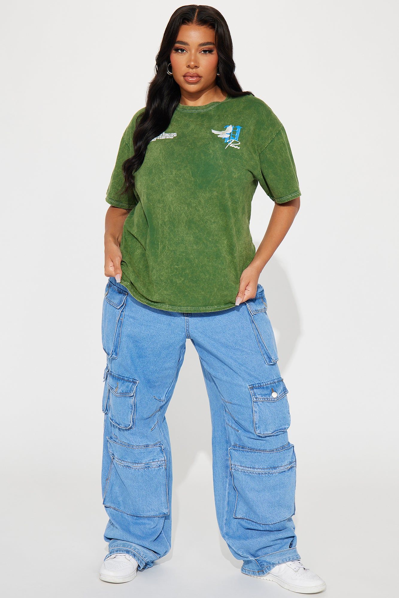 Peace Over Drama Washed Graphic Tee - Hunter sold by Fashion Nova product image thumbnail 5