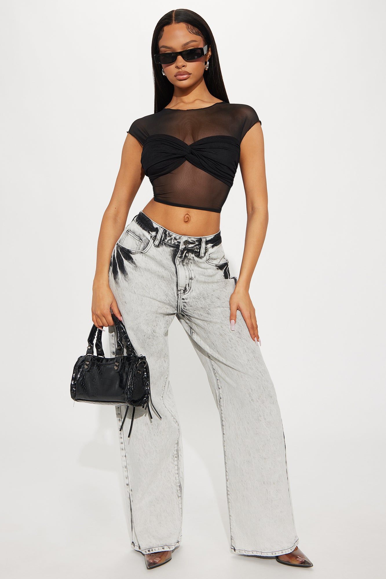 Natalie Mesh Top - Black sold by Fashion Nova product image thumbnail 2