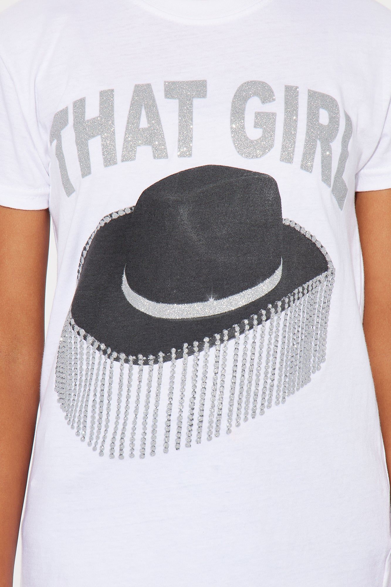 Mini I'm That Girl Short Sleeve Tee - White sold by Fashion Nova product image thumbnail 3