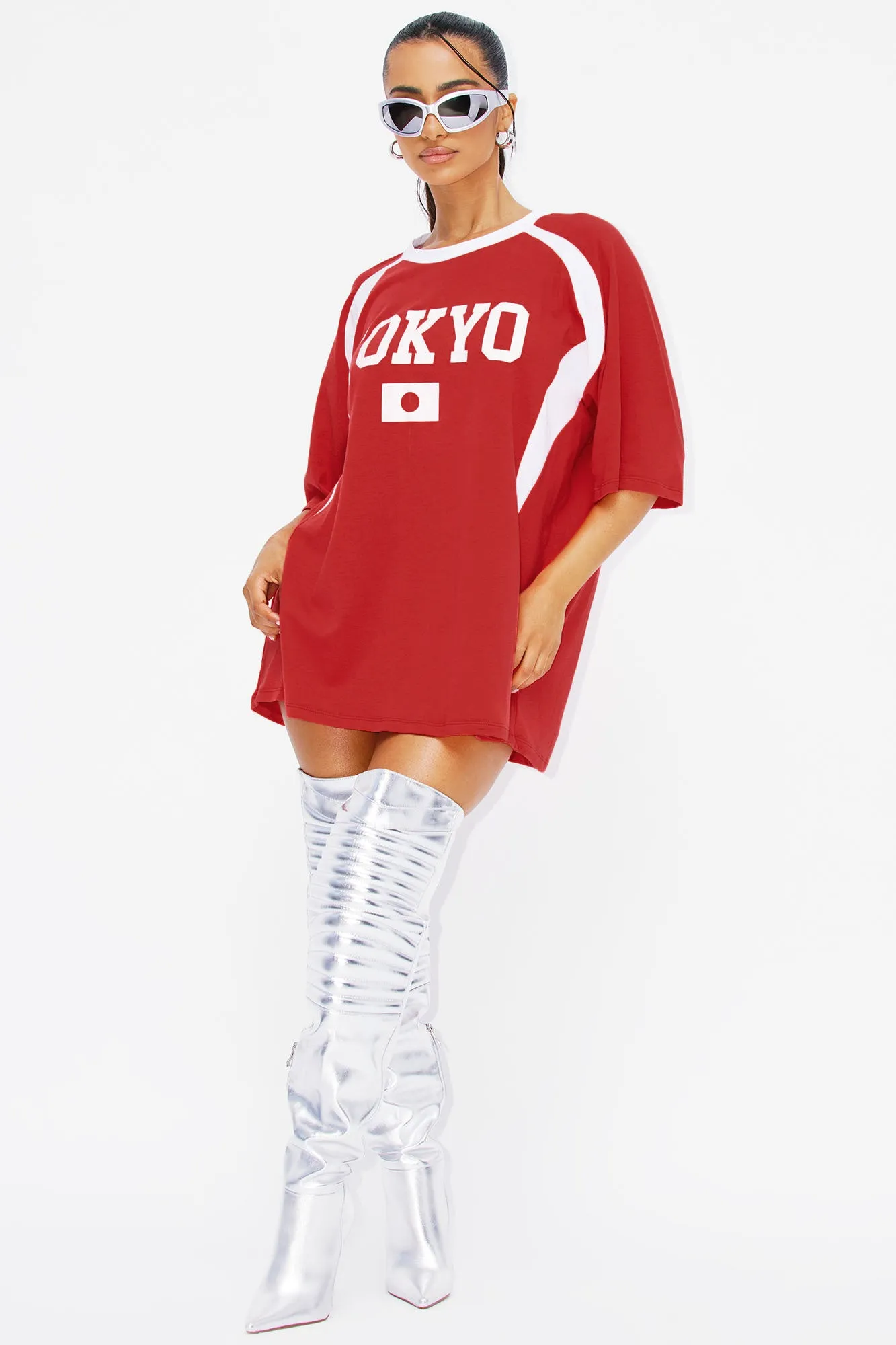 Tokyo Oversized Tee - Red sold by Fashion Nova