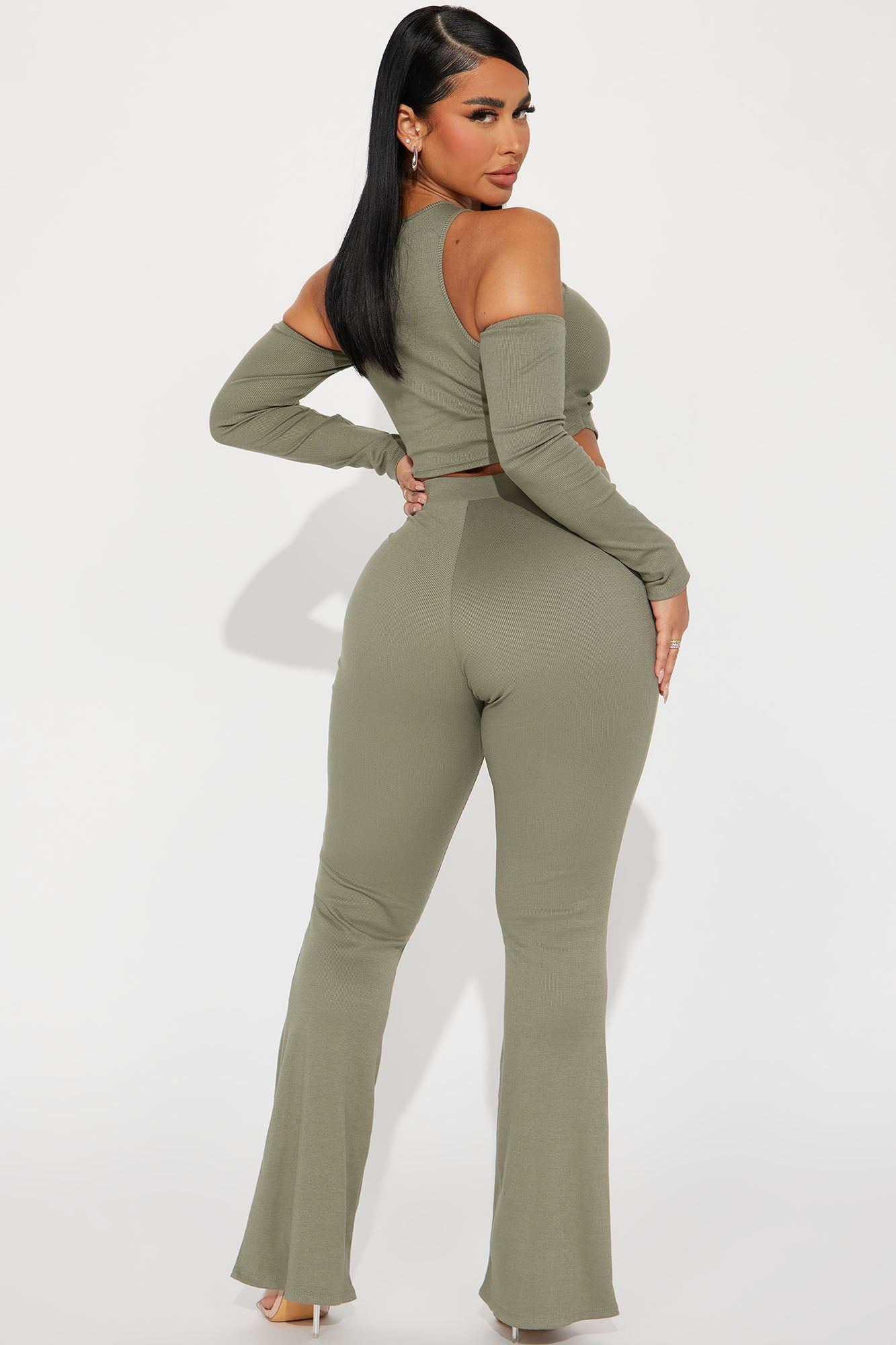 Katia Ribbed Pant Set - Olive sold by Fashion Nova product image thumbnail 3