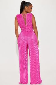 Sweet Desire Plisse Jumpsuit - Fuchsia sold by Fashion Nova