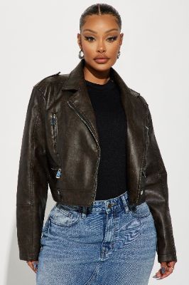 Staten Island Moto Jacket - Brown made by Fashion Nova