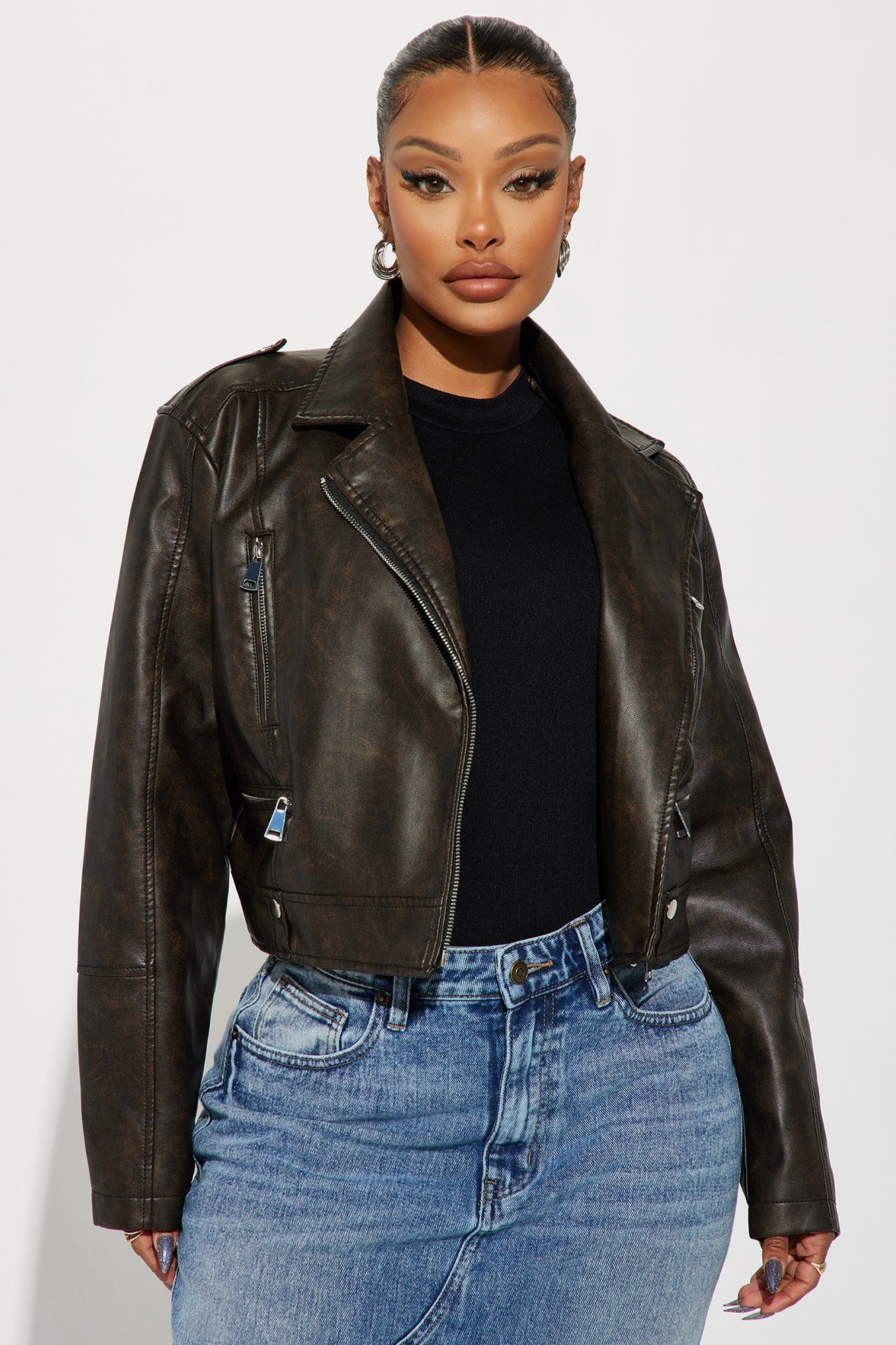 Staten Island Moto Jacket - Brown sold by Fashion Nova