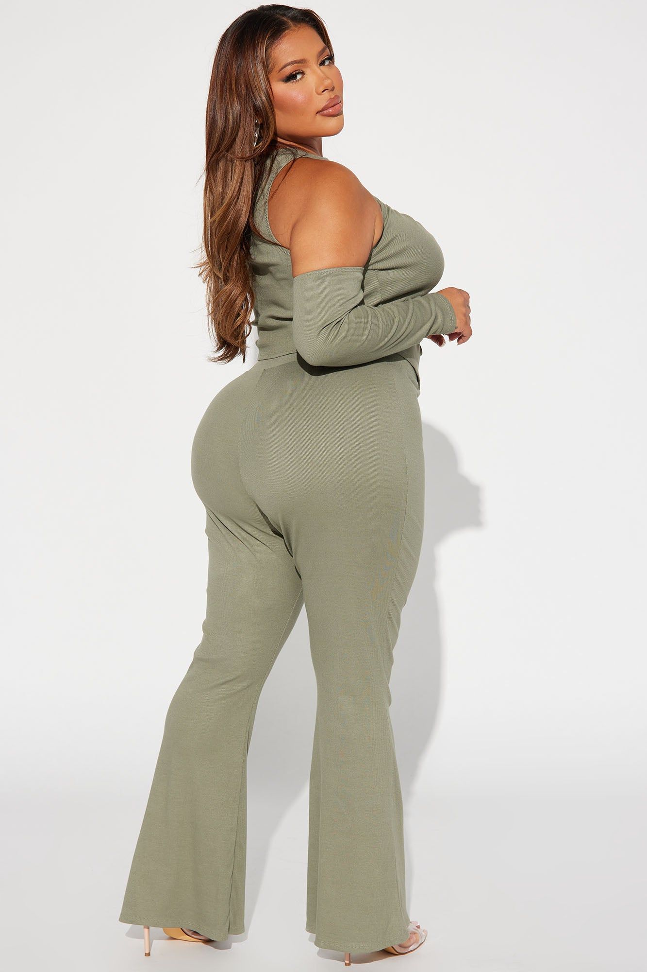 Katia Ribbed Pant Set - Olive sold by Fashion Nova product image thumbnail 6