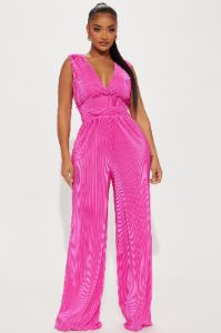 Sweet Desire Plisse Jumpsuit - Fuchsia sold by Fashion Nova