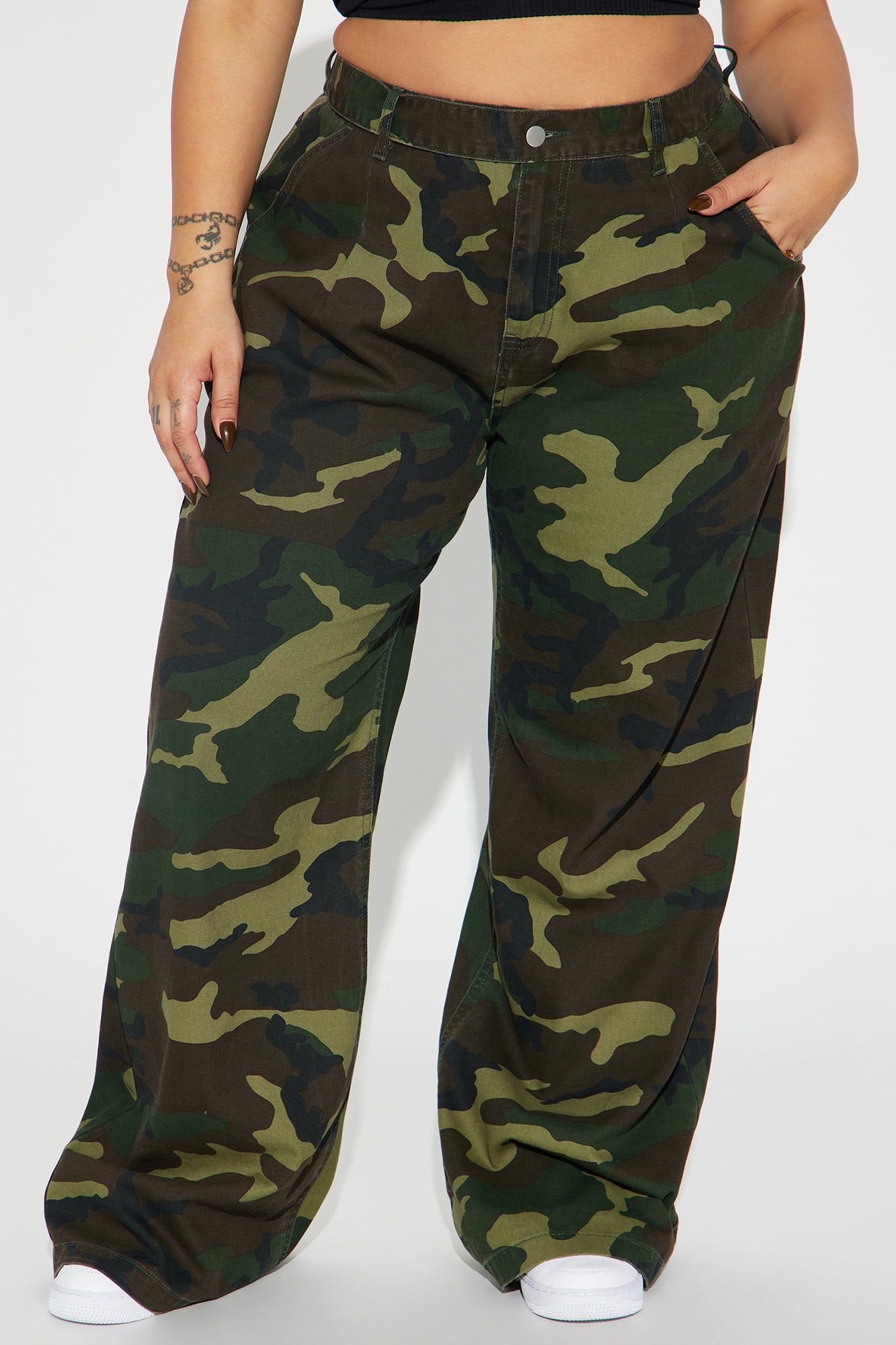 Millie Wide Leg Camo Pant - Olive/combo sold by Fashion Nova product image thumbnail 5