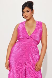 Sweet Desire Plisse Jumpsuit - Fuchsia sold by Fashion Nova
