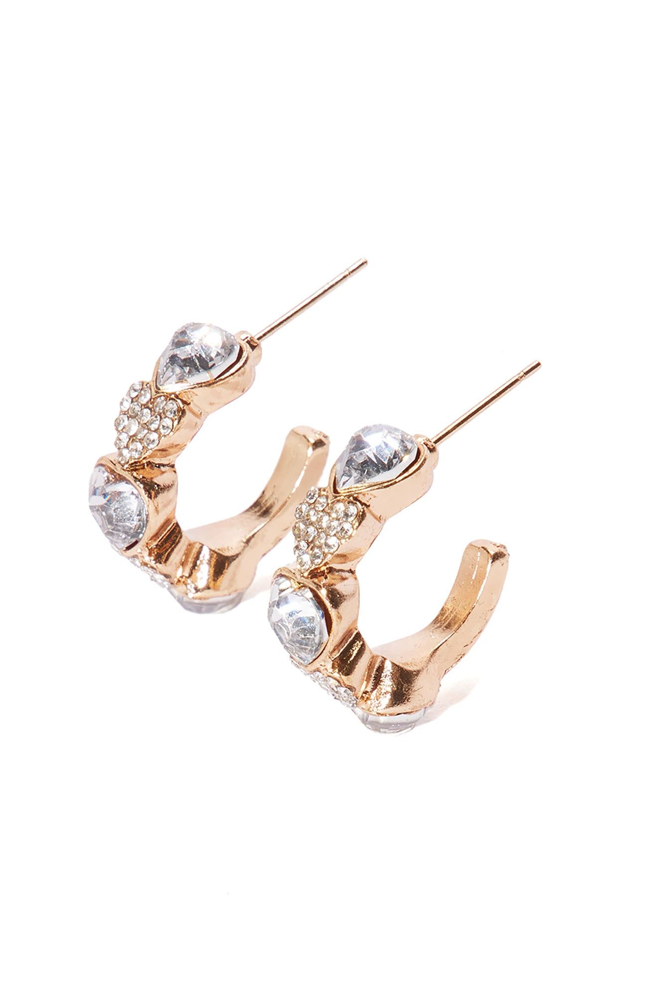 Next Step Earrings - Gold/Clear sold by Fashion Nova product image thumbnail 3