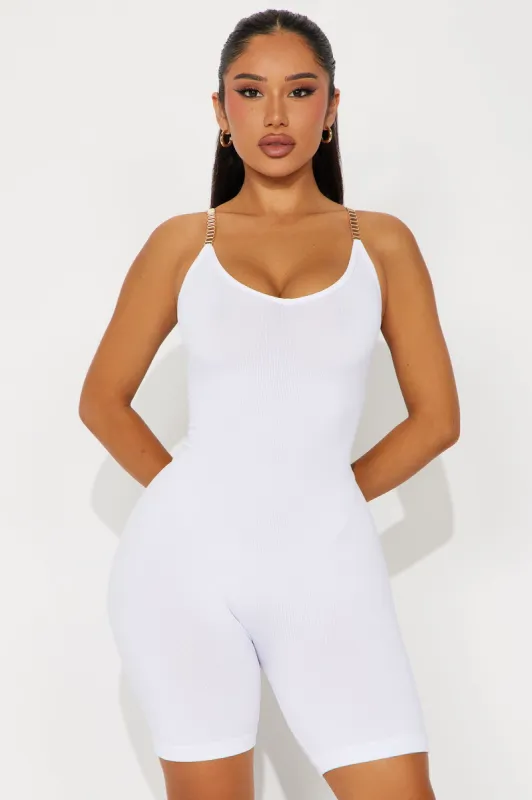 Beatrix Seamless Romper - White sold by Fashion Nova