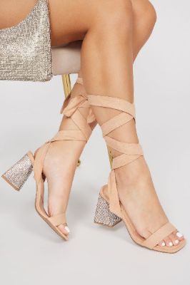 Unique Love Wrap Up Heeled Sandals - Nude sold by Fashion Nova