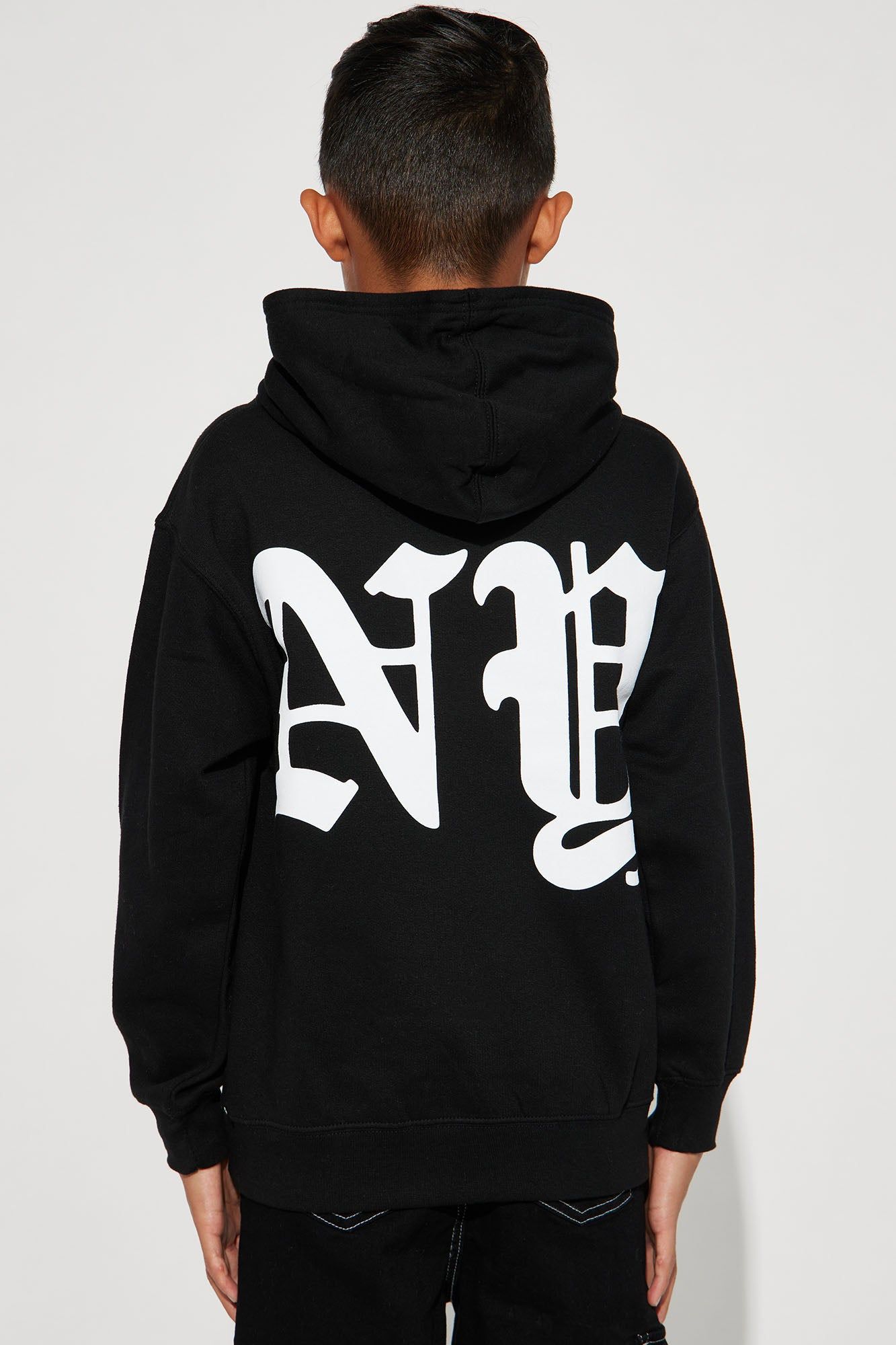 Mini New York Attitude Graphic Hoodie - Black sold by Fashion Nova