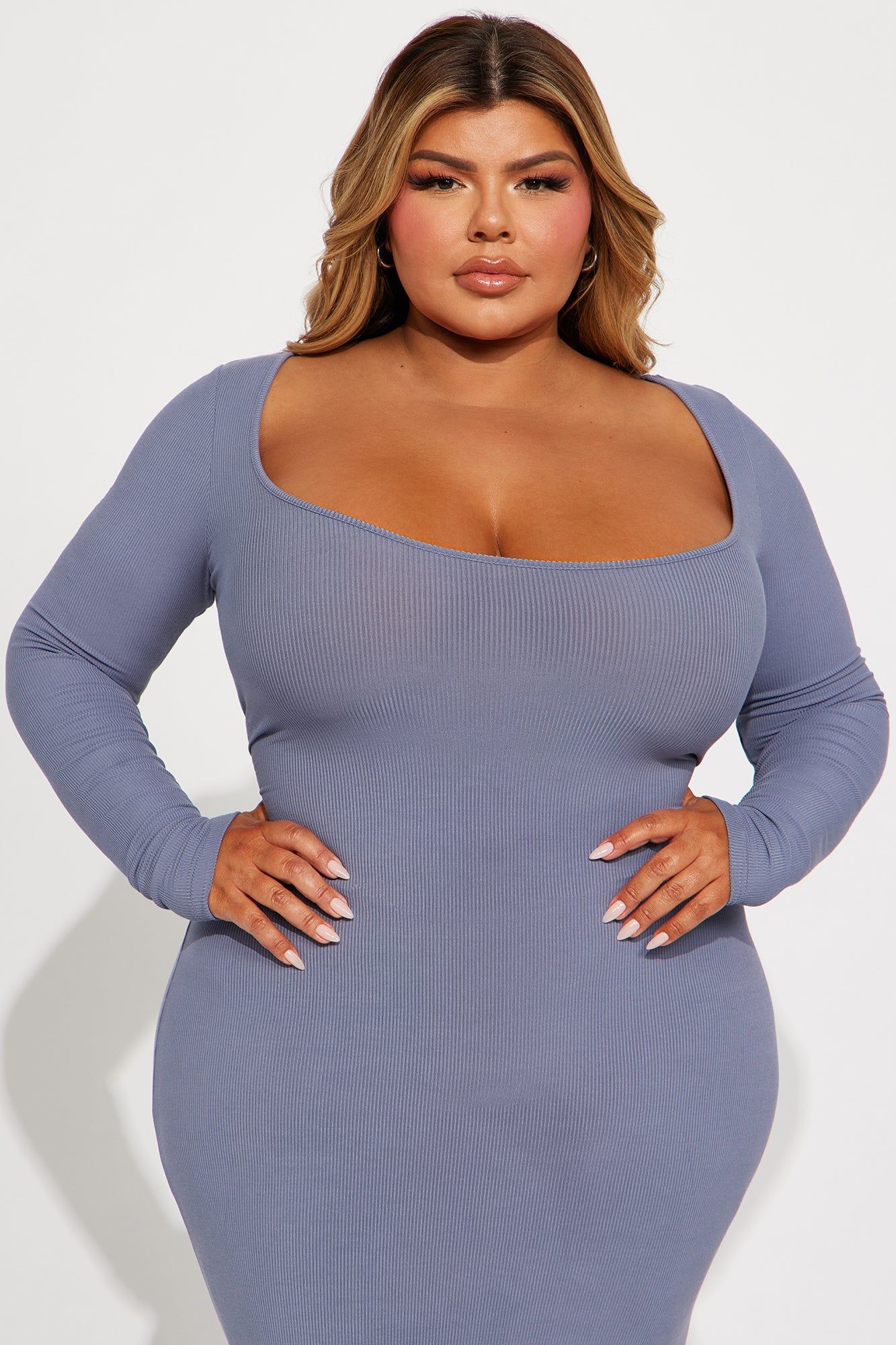 Lola Micro Ribbed Maxi Dress - Charcoal sold by Fashion Nova product image thumbnail 5