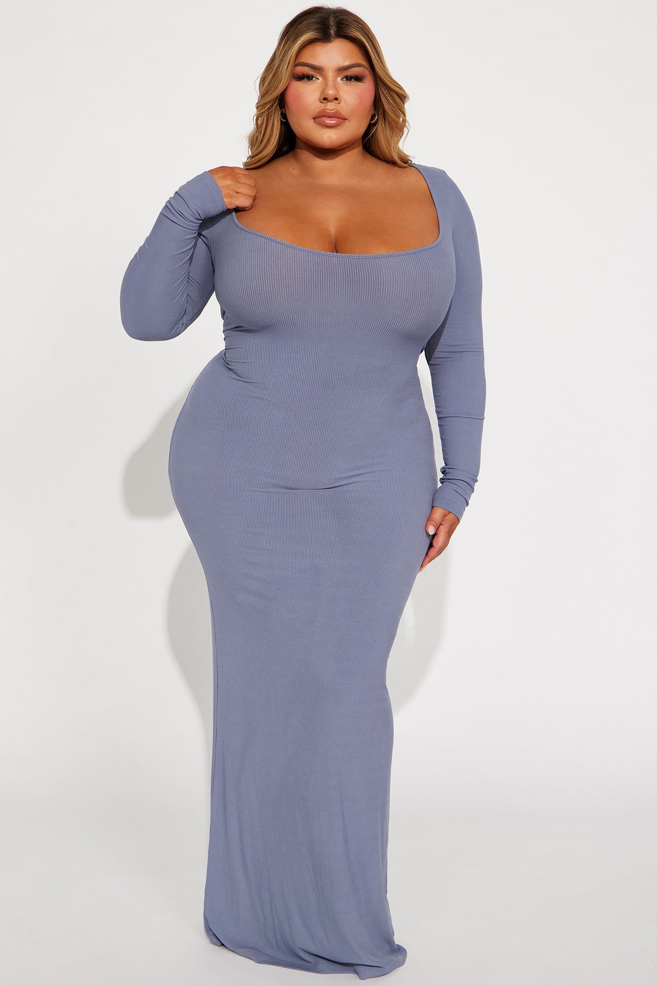 Lola Micro Ribbed Maxi Dress - Charcoal sold by Fashion Nova product image thumbnail 4