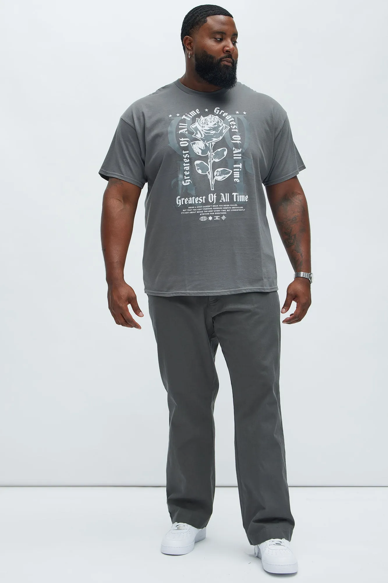 Greatest Of All Time Rose Short Sleeve Tee - Charcoal sold by Fashion Nova product image thumbnail 5