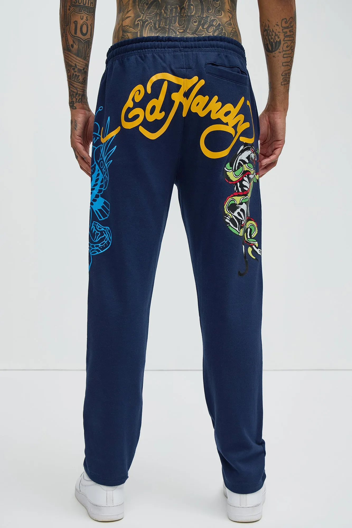 Ed Hardy Panther Bulldog Sweatpants - Navy sold by Fashion Nova product image thumbnail 5