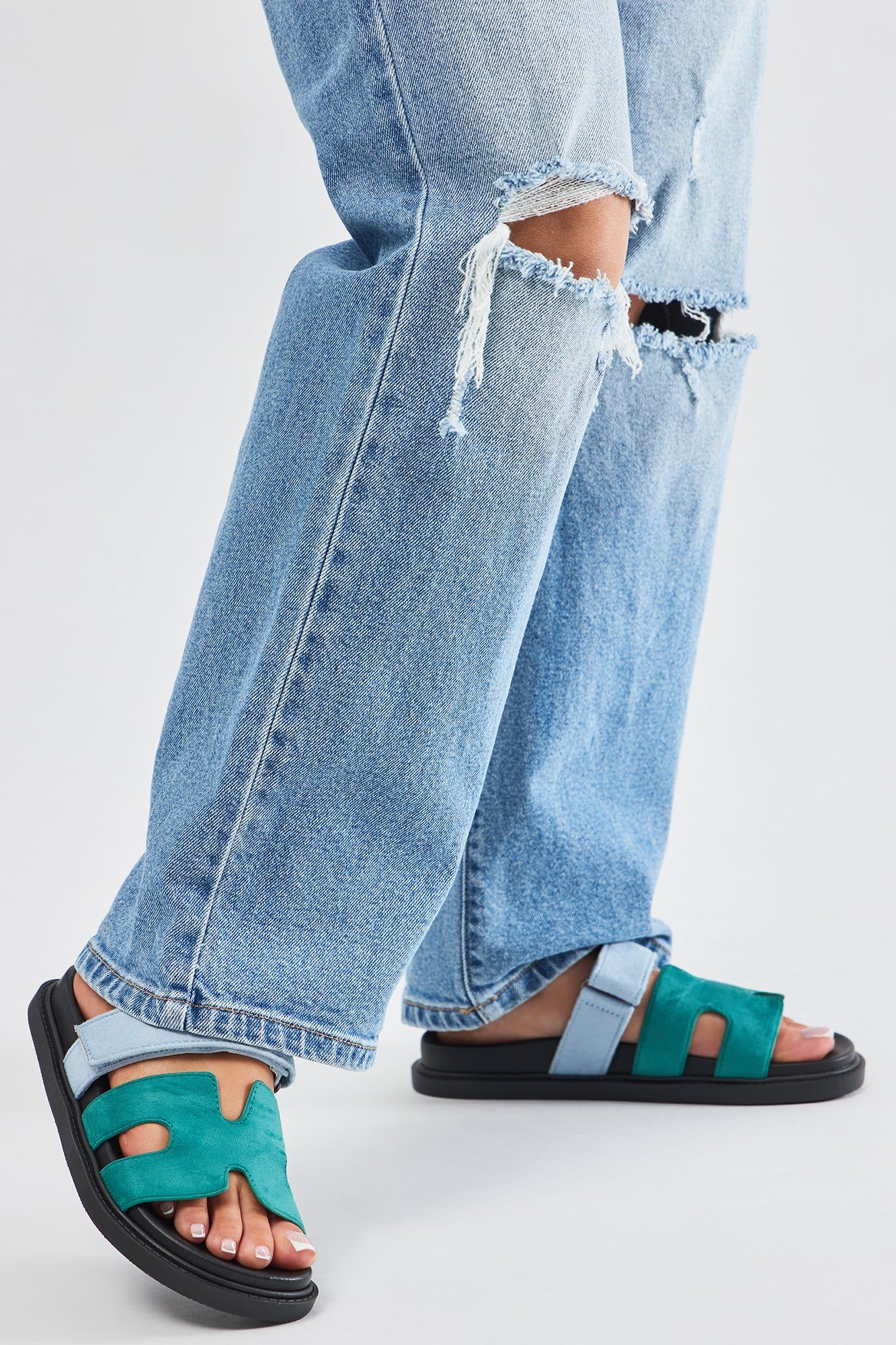 Agnes Flat Sandals - Green/combo sold by Fashion Nova product image thumbnail 2