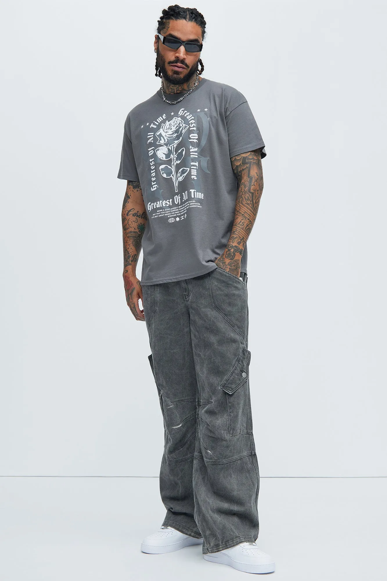 Greatest Of All Time Rose Short Sleeve Tee - Charcoal sold by Fashion Nova product image thumbnail 2