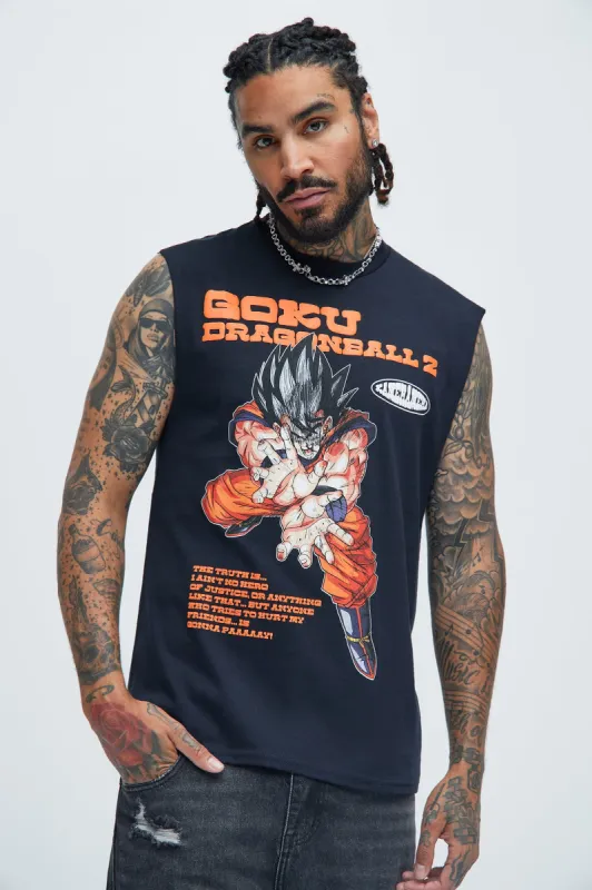 Dragon Ball Z Kamehameha Sleeveless Tee - Black sold by Fashion Nova