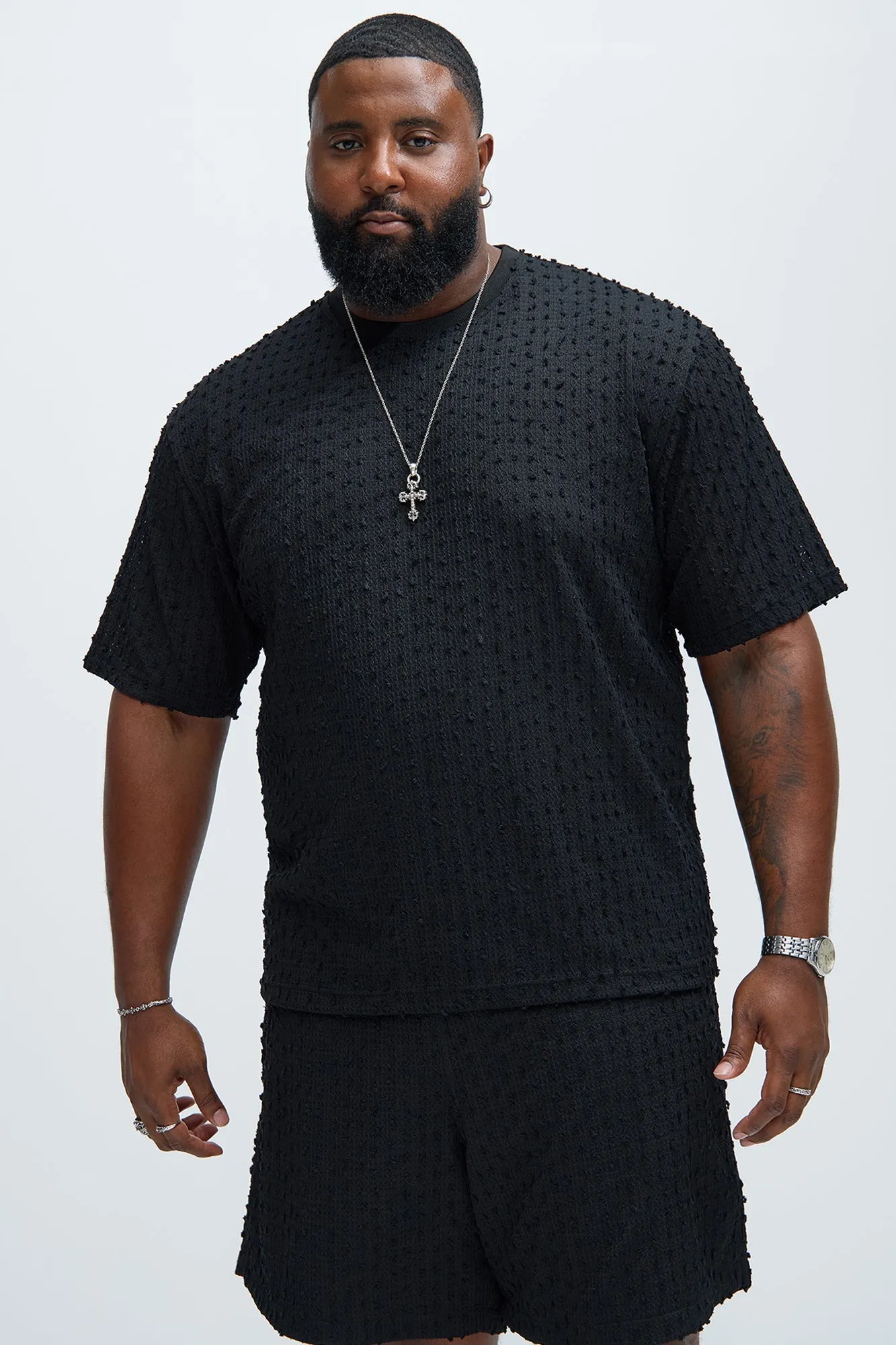 Pop Textured Crew Neck Tee - Black sold by Fashion Nova product image thumbnail 5