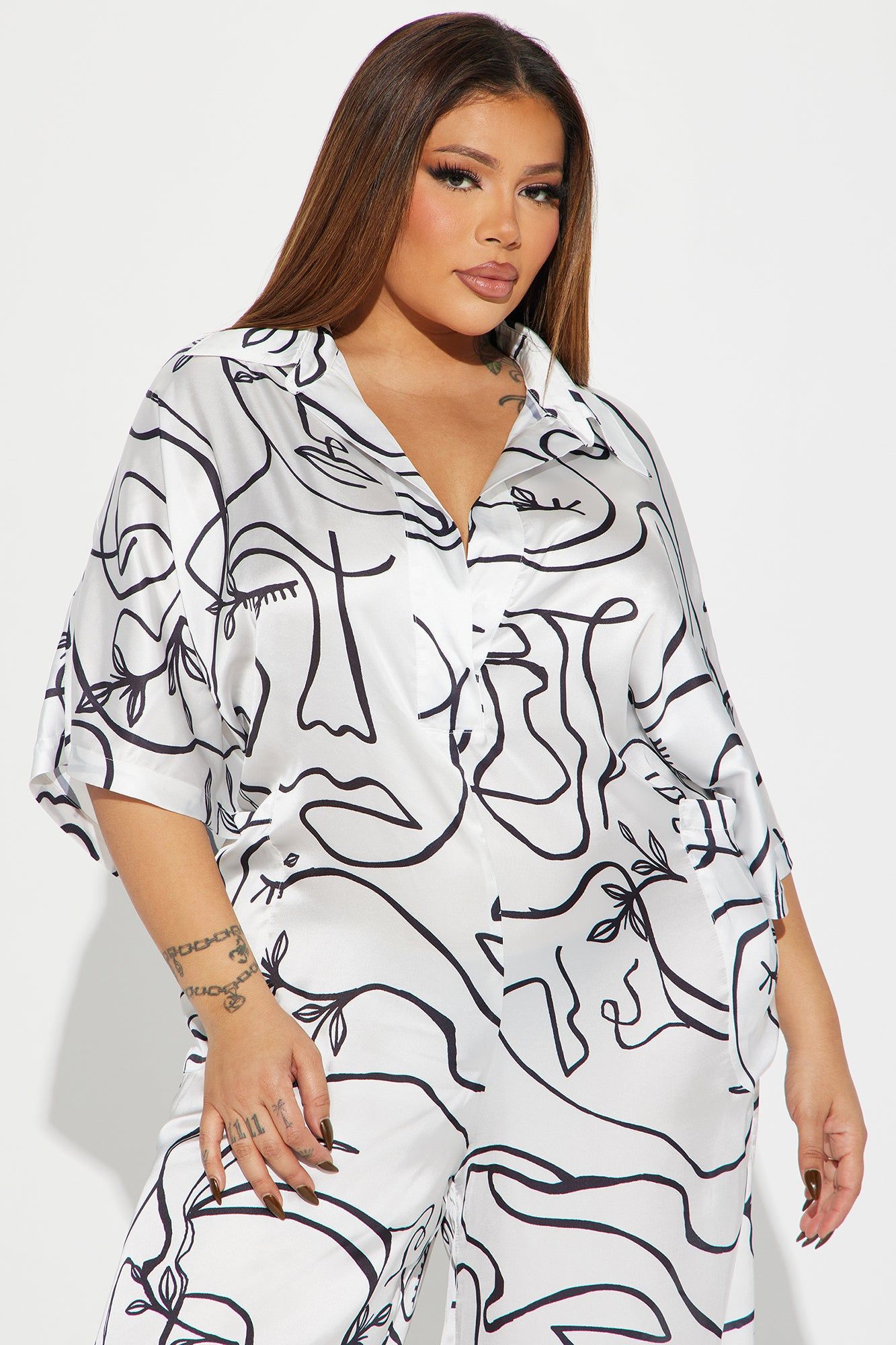 Keeping It Cool Satin Jumpsuit - White/Black sold by Fashion Nova product image thumbnail 5