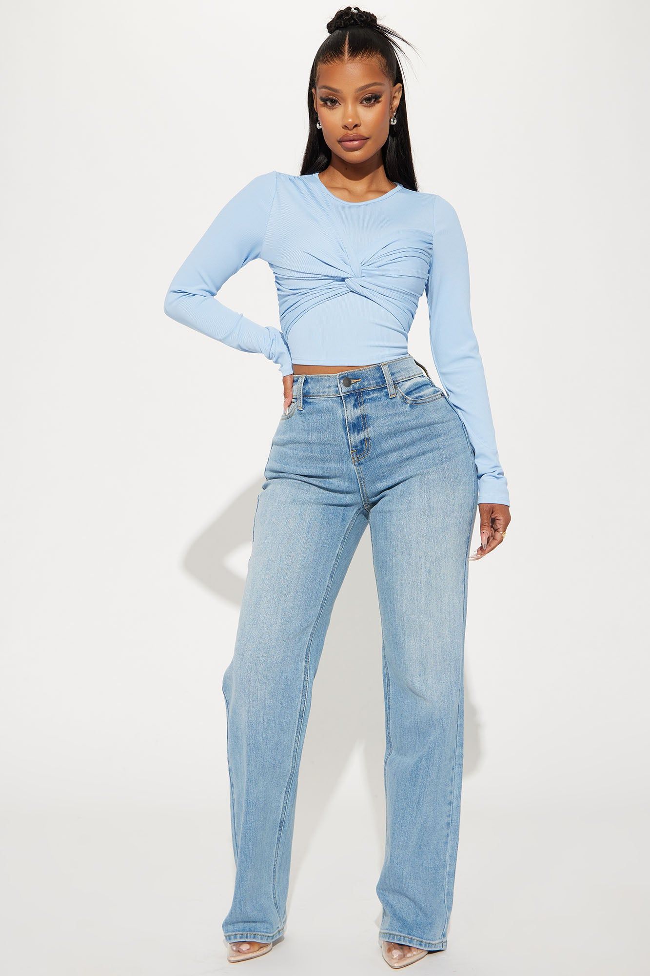Olivia Twist Front Top - Blue sold by Fashion Nova product image thumbnail 2
