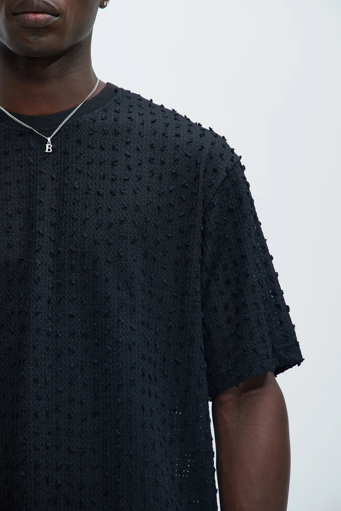 Pop Textured Crew Neck Tee - Black sold by Fashion Nova product image thumbnail 3