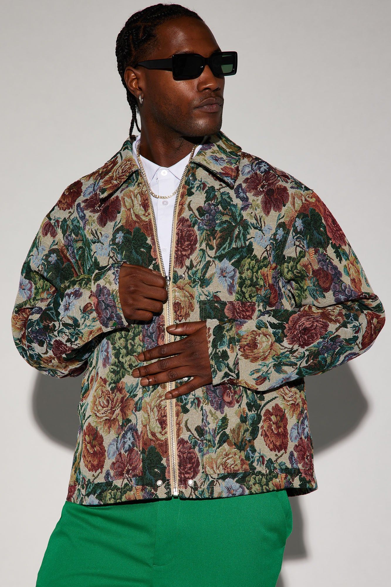 Bellevue Floral Tapestry Work Jacket - Green/combo | Parallel