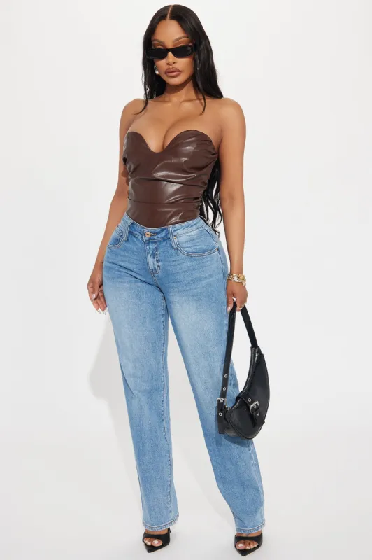 Leaving You Behind Stretch Straight Leg Jeans - Medium Wash sold by Fashion Nova