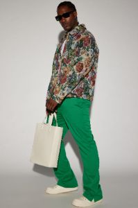 Bellevue Floral Tapestry Work Jacket - Green/combo sold by Fashion Nova