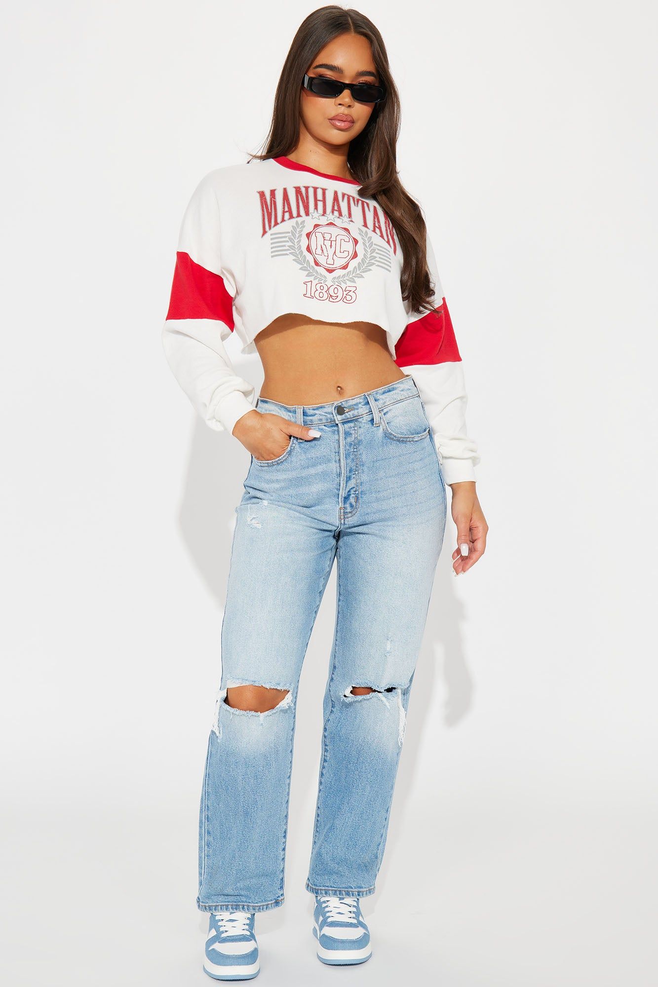 Manhattan NYC Crop Top - Red/combo sold by Fashion Nova product image thumbnail 2