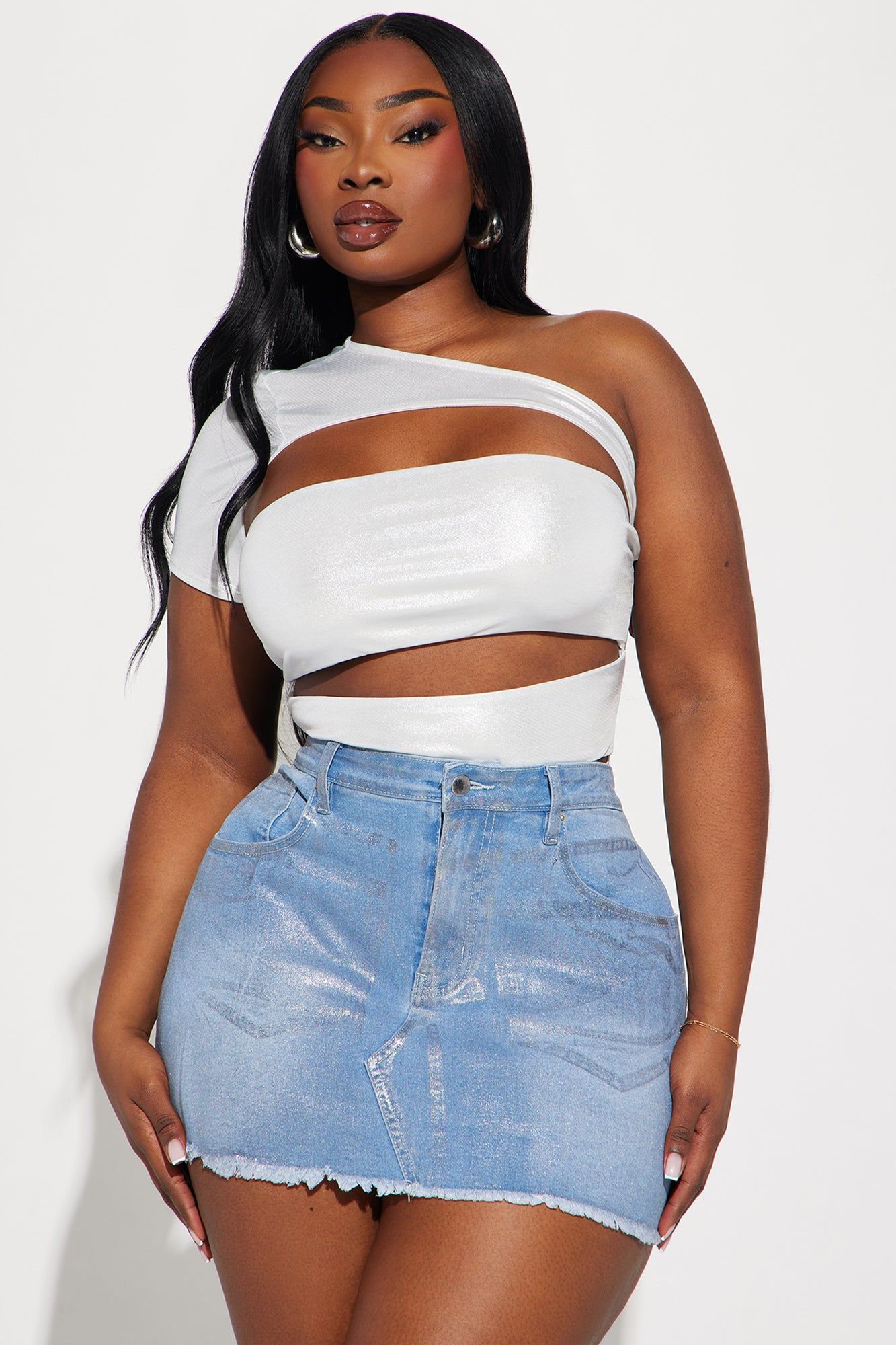 Starships Metallic Bodysuit - Silver sold by Fashion Nova product image thumbnail 5