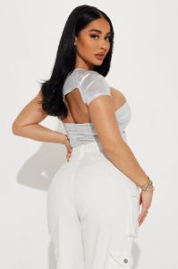 Starships Metallic Bodysuit - Silver sold by Fashion Nova