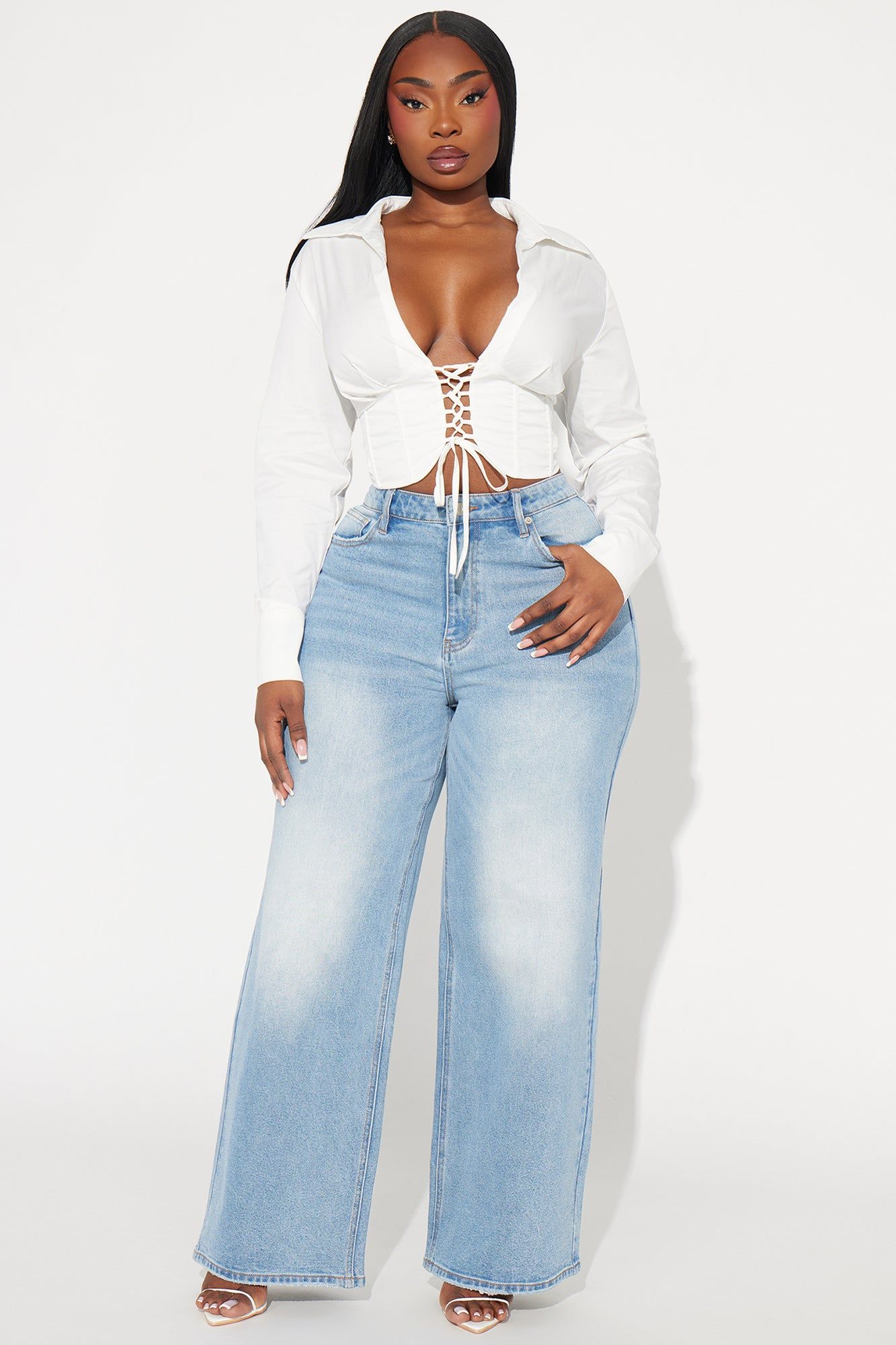 Changing Course Wide Leg Jeans - Medium Wash sold by Fashion Nova product image thumbnail 4