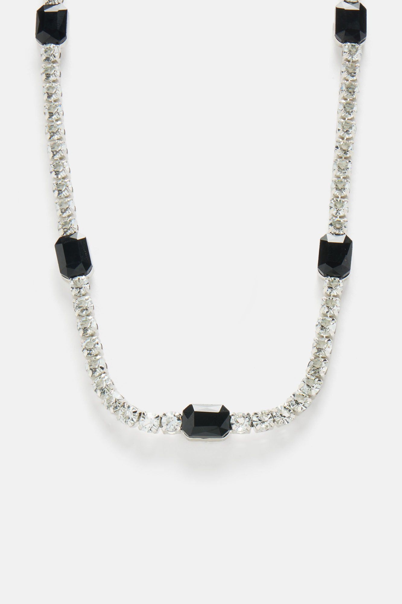 Gemmed Out Necklace - Silver/Black sold by Fashion Nova product image thumbnail 3