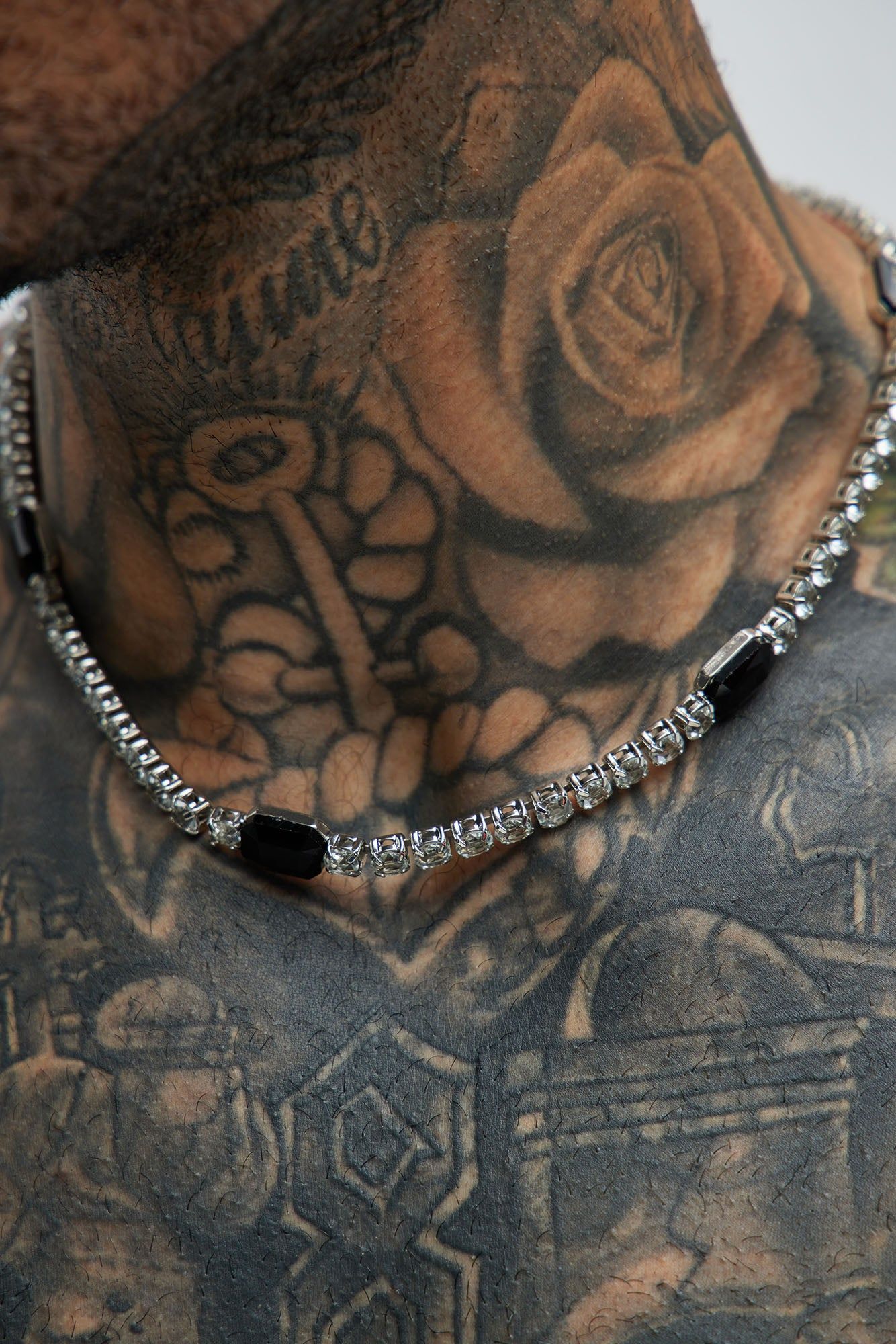 Gemmed Out Necklace - Silver/Black sold by Fashion Nova