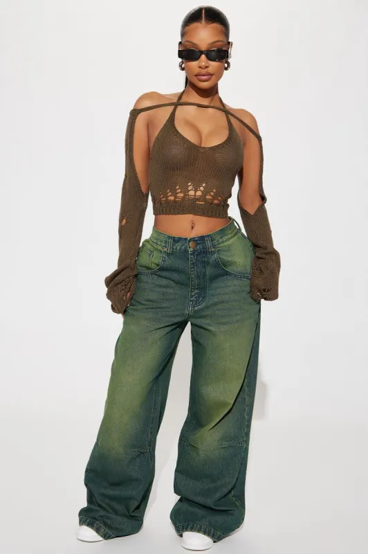 Kennie Tinted Baggy Jeans - Green sold by Fashion Nova