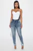 Long Story Short Sculpting Stretch Skinny Jeans - Medium Wash sold by Fashion Nova