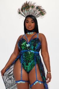 Pretty Peacock Princess 3 Piece Costume Set - Green sold by Fashion Nova