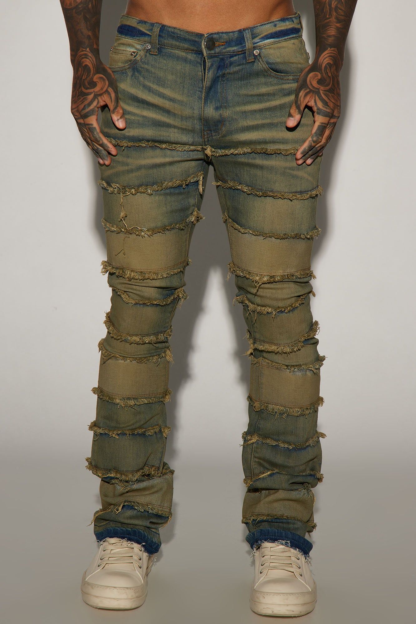 All Around Fray Stacked Skinny Flare Jeans - Dark Wash sold by Fashion Nova product image thumbnail 3