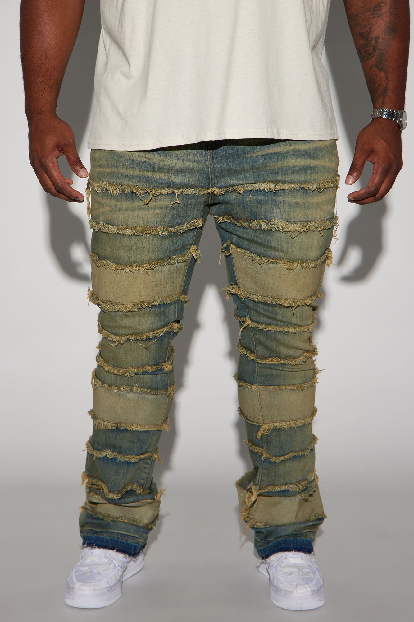 All Around Fray Stacked Skinny Flare Jeans - Dark Wash sold by Fashion Nova product image thumbnail 5