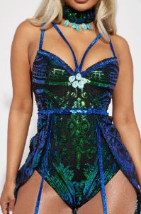Pretty Peacock Princess 3 Piece Costume Set - Green sold by Fashion Nova