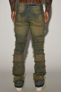 All Around Fray Stacked Skinny Flare Jeans - Dark Wash sold by Fashion Nova