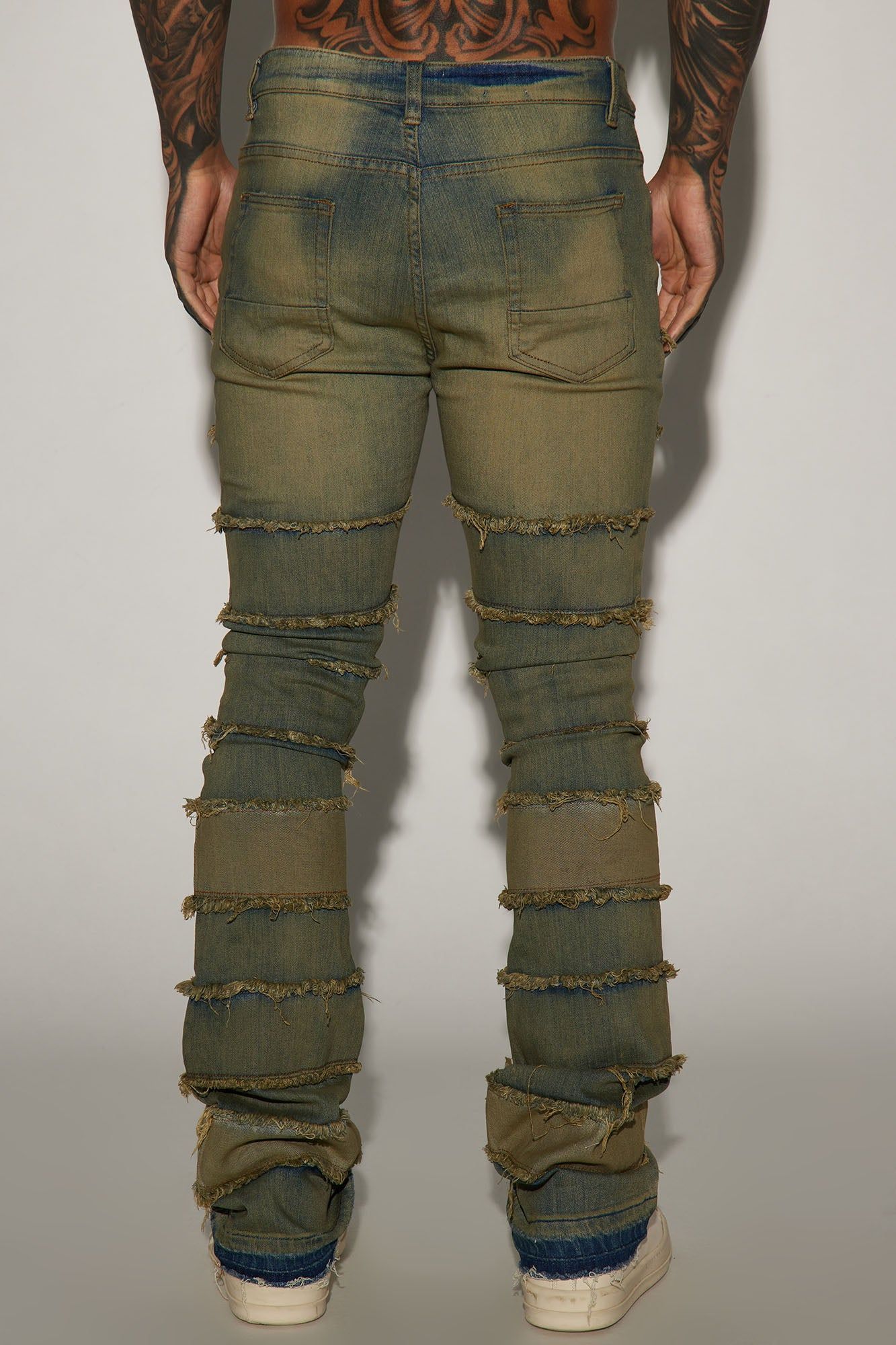 All Around Fray Stacked Skinny Flare Jeans - Dark Wash sold by Fashion Nova product image thumbnail 4