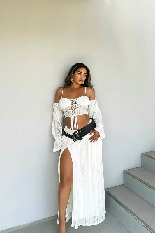 Bella Jean Lace Maxi Skirt Set - Cream sold by Fashion Nova