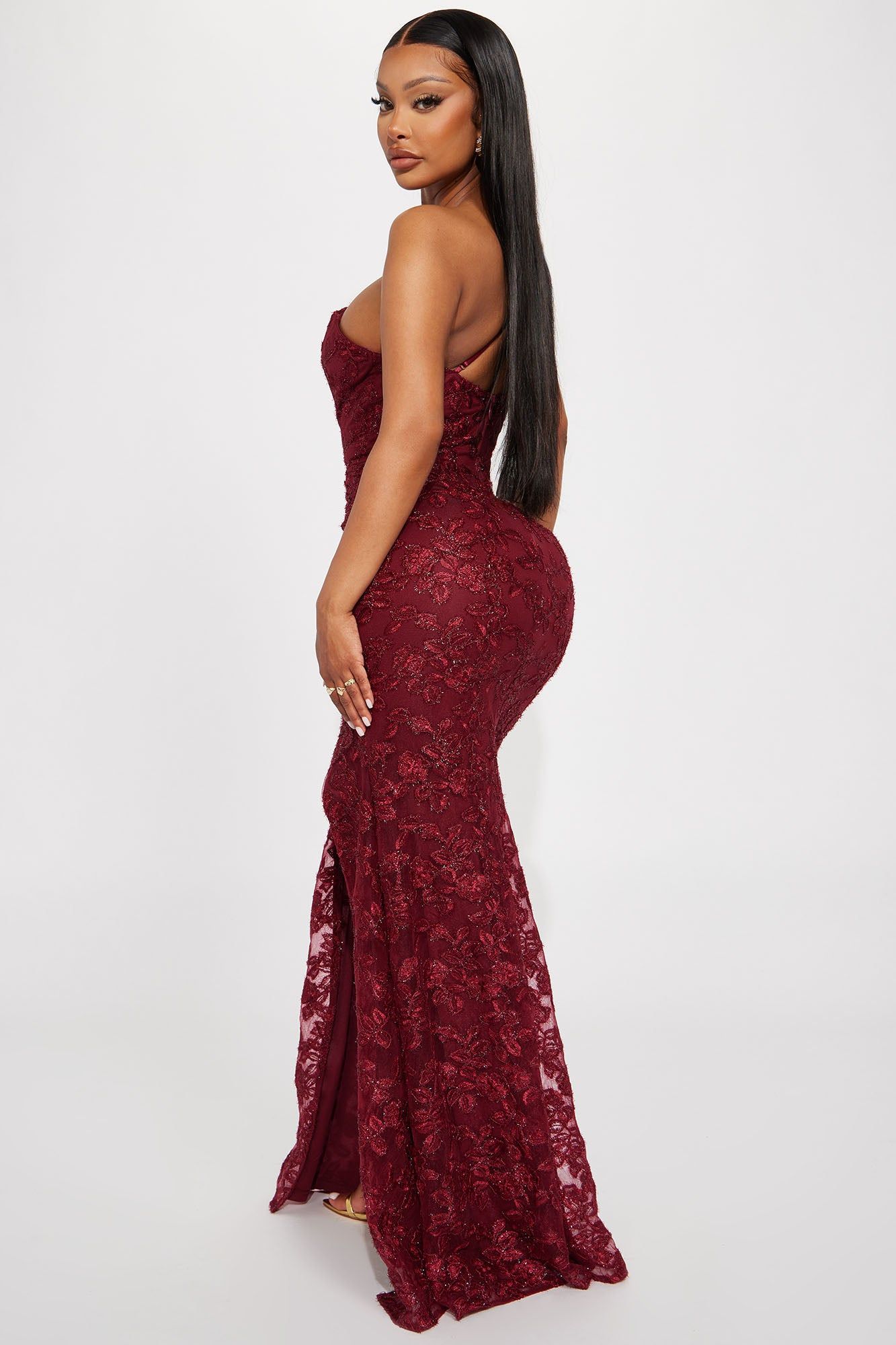 Brinley Lace Gown - Wine sold by Fashion Nova product image thumbnail 3