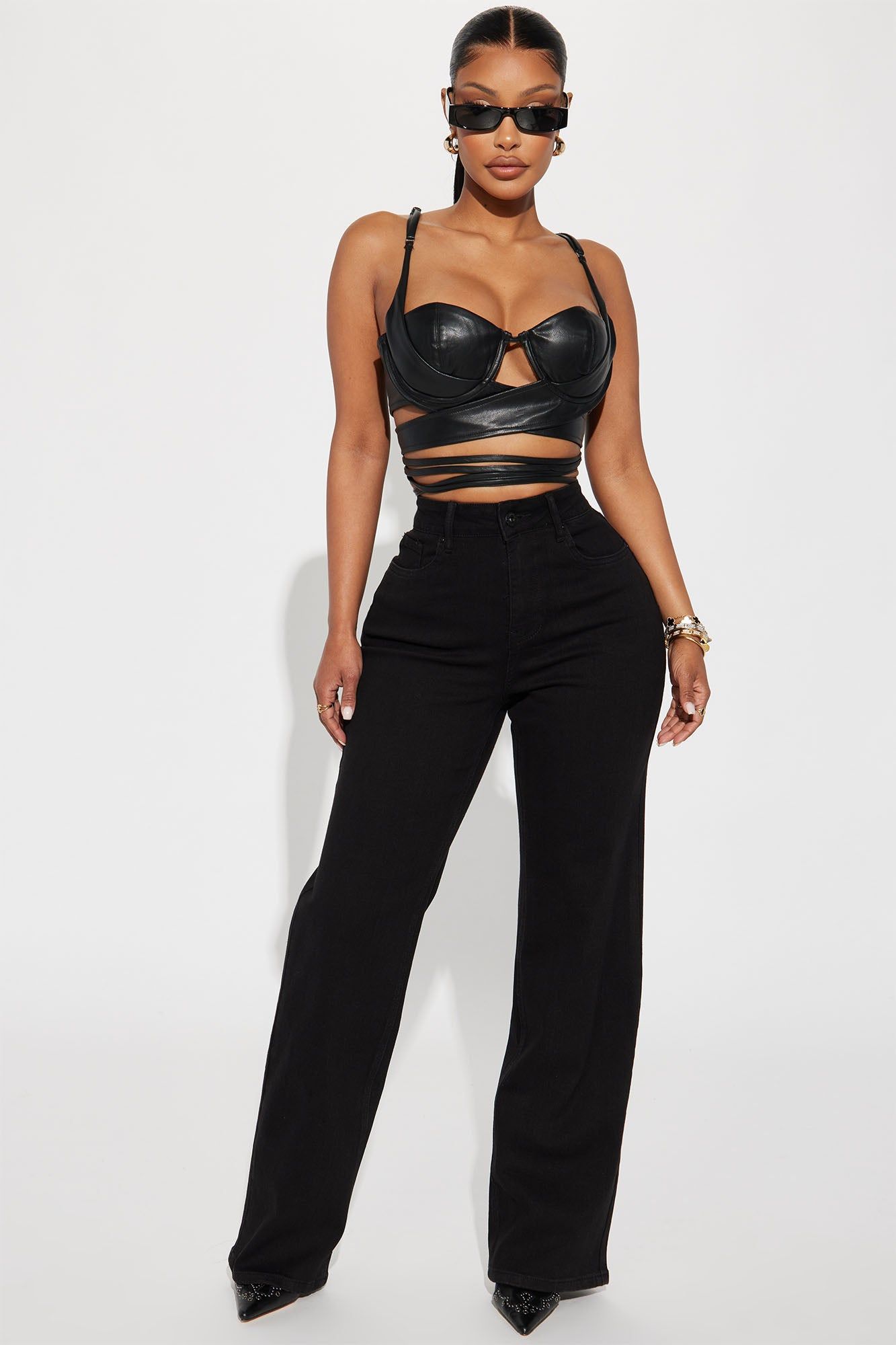 Baddie On Duty Faux Leather Top - Black sold by Fashion Nova product image thumbnail 2