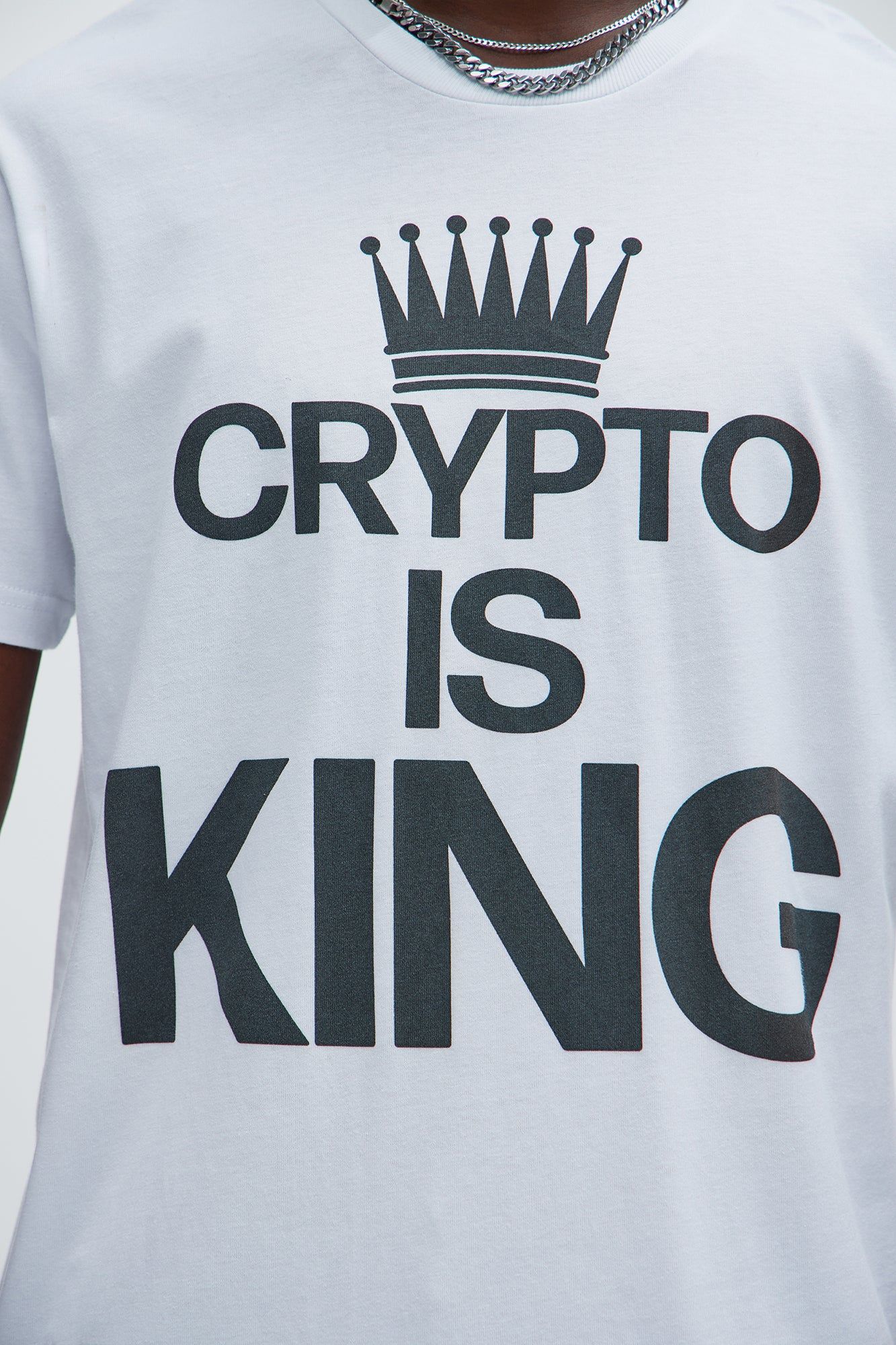 Crypto Is King Short Sleeve Tee - White sold by Fashion Nova product image thumbnail 3